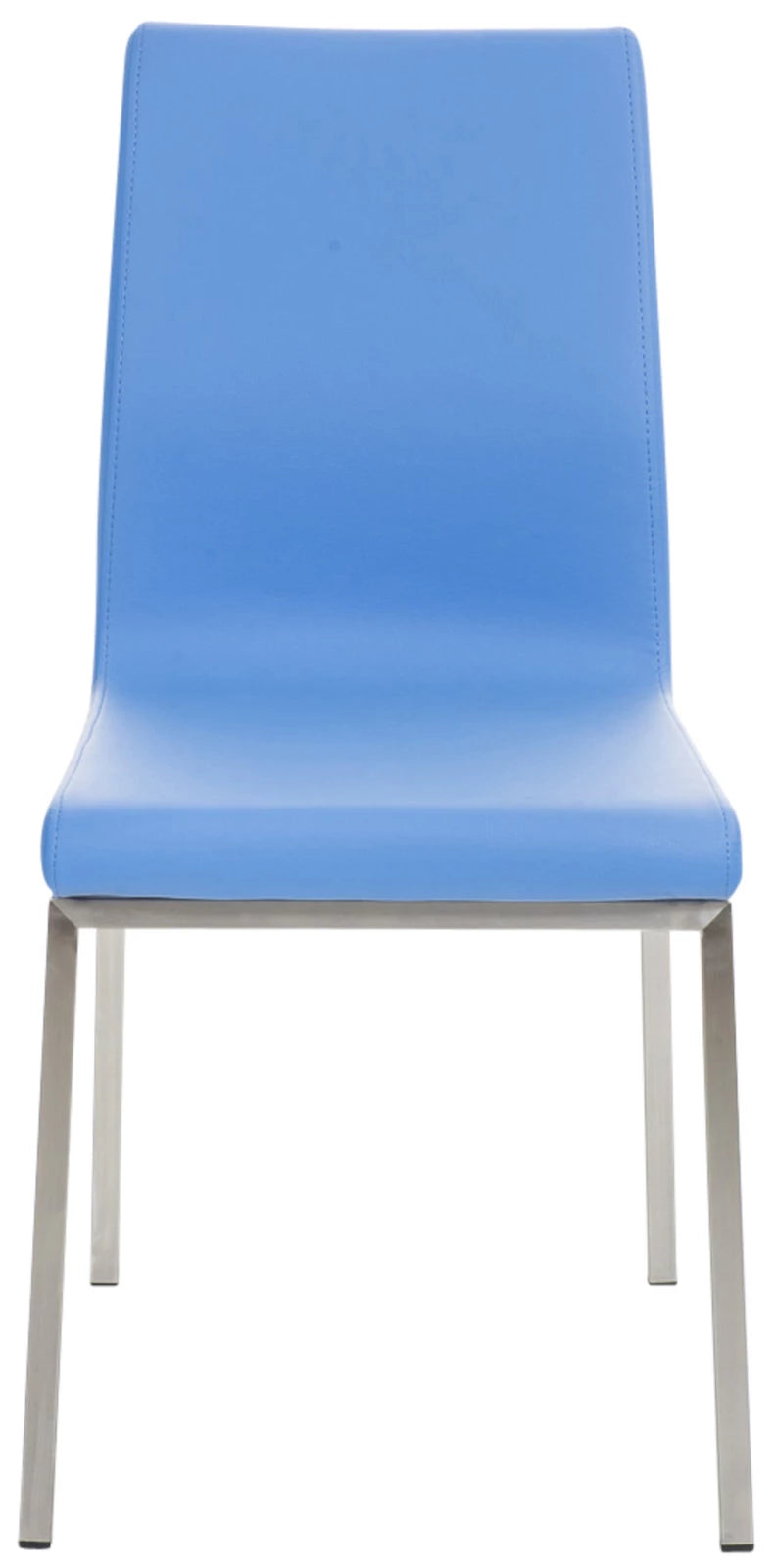 In And OutdoorMatch Eetkamerstoelen Edison - Blauw en Metaal - Set van 2 - Kunstleer - Hoogwaardige bekleding - Klassieke eetkamerstoel - Minimalistische look Eetkamerstoel