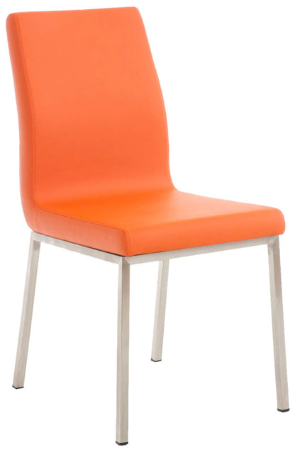 In And OutdoorMatch Eetkamerstoelen Ervin - Oranje en Metaal - Set van 2 - Kunstleer - Hoogwaardige bekleding - Klassieke eetkamerstoel - Minimalistische look Eetkamerstoel