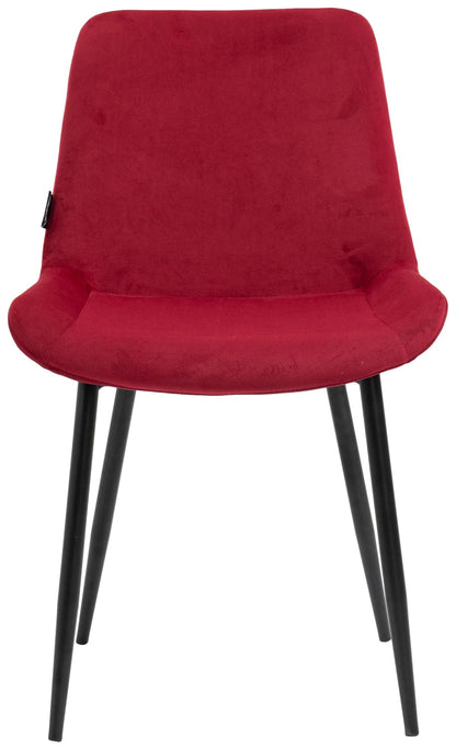 In And OutdoorMatch Eetkamerstoelen Gaby - Rood - Set van 4 - Fluweel - Hoge kwaliteit bekleding - Stijlvolle eetkamerstoelen - Luxe uitstraling Eetkamerstoel