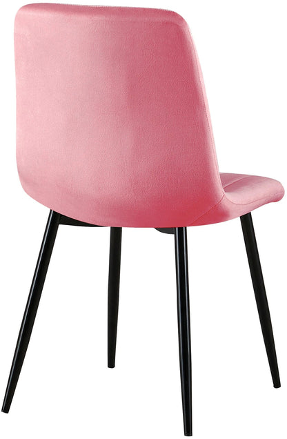 In And OutdoorMatch Eetkamerstoelen Guiomar - Roze - Set van 4 - Fluweel - Hoge kwaliteit bekleding - Decoratieve eetkamerstoel - Stabiel metalen frame Eetkamerstoel