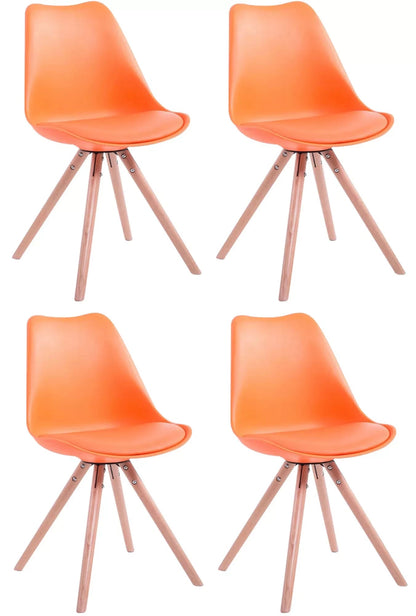 In And OutdoorMatch Eetkamerstoelen Harmony - Oranje - Zithoogte 48cm - Kuipstoel - Woonkamerstoelen - Bezoekersstoel - Keukenstoelen - Set van 4 Eetkamerstoel