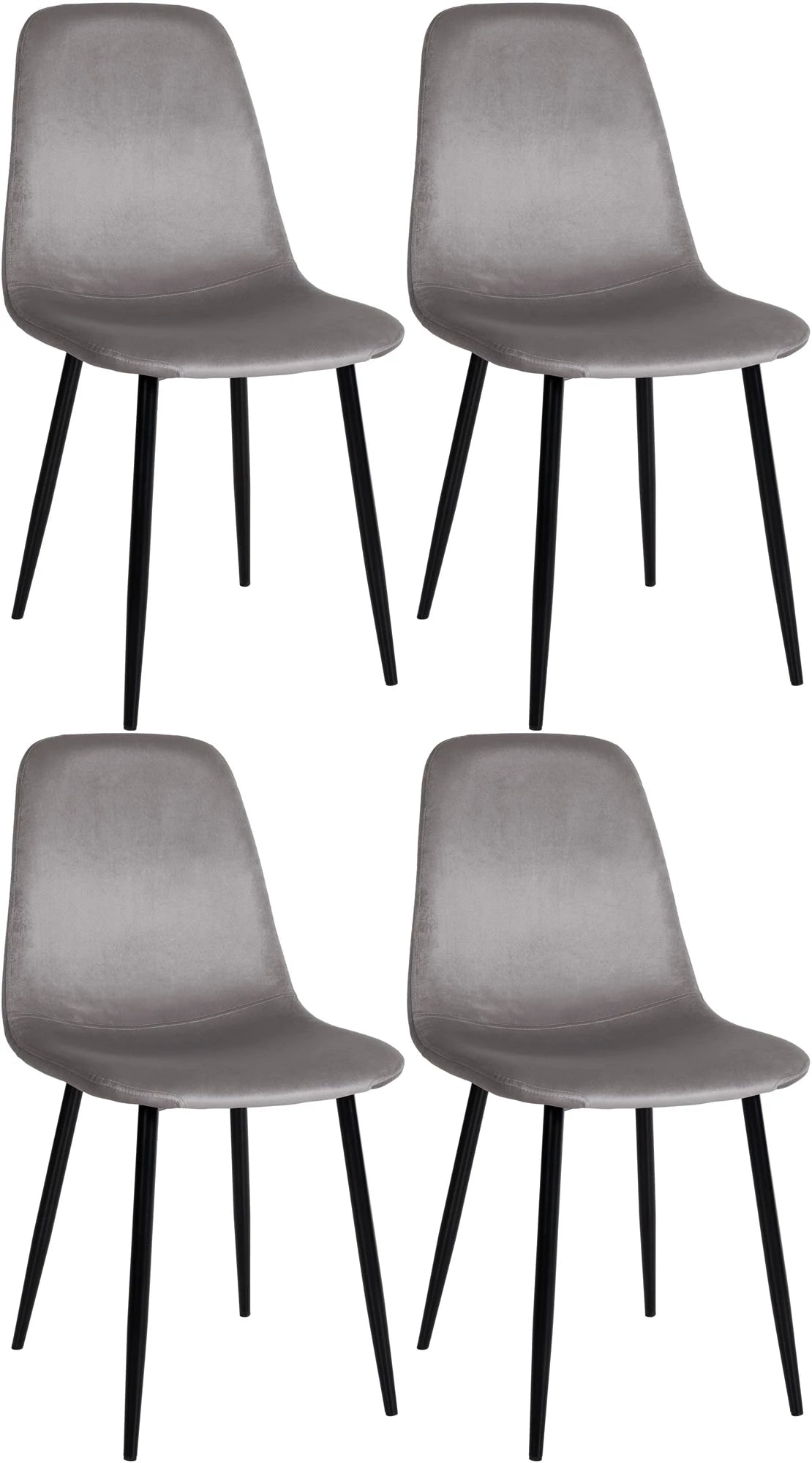 In And OutdoorMatch Eetkamerstoelen Jean - Grijs - Set van 4 - Fluweel - Hoogwaardige bekleding - Stijlvolle eetkamerstoelen - Luxe uitstraling Eetkamerstoel