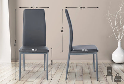 In And OutdoorMatch Eetkamerstoelen Joann - Set van 6 - Kunstleer - Hoogwaardige bekleding - Luxe eetkamerstoelen - Moderne uitstraling Eetkamerstoel