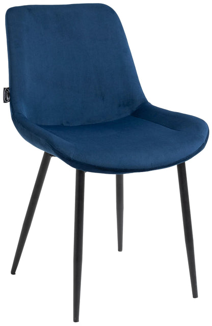 In And OutdoorMatch Eetkamerstoelen Kelli - Blauw - Set van 4 - Fluweel - Hoge kwaliteit bekleding - Deluxe Eetkamerstoelen - Stijlvolle uitstraling Eetkamerstoel