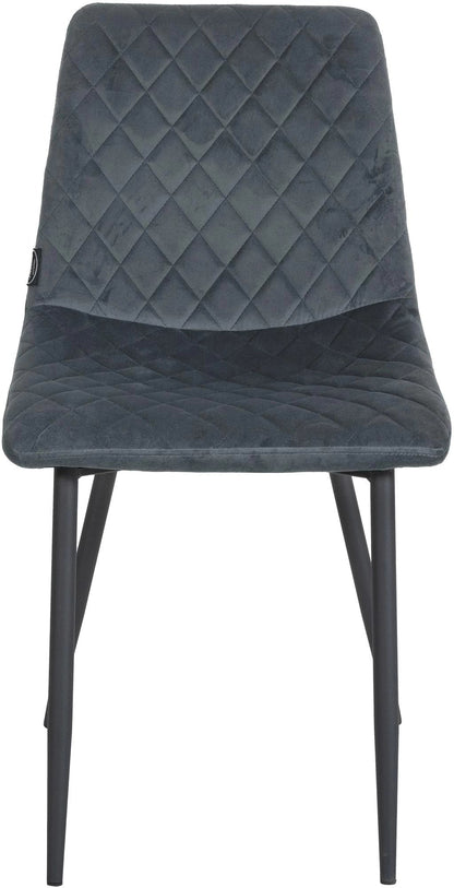 In And OutdoorMatch Eetkamerstoelen Laurinda - Grijs - Set van 4 - Fluweel - Hoogwaardige bekleding - Luxe eetkamerstoelen - Stijlvolle uitstraling Eetkamerstoel