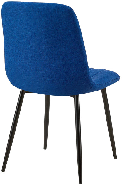 In And OutdoorMatch Eetkamerstoelen Madeline - Blauw - Set van 4 - Stof - Hoge kwaliteit bekleding - Decoratieve eetkamerstoel - Stabiel metalen frame Eetkamerstoel