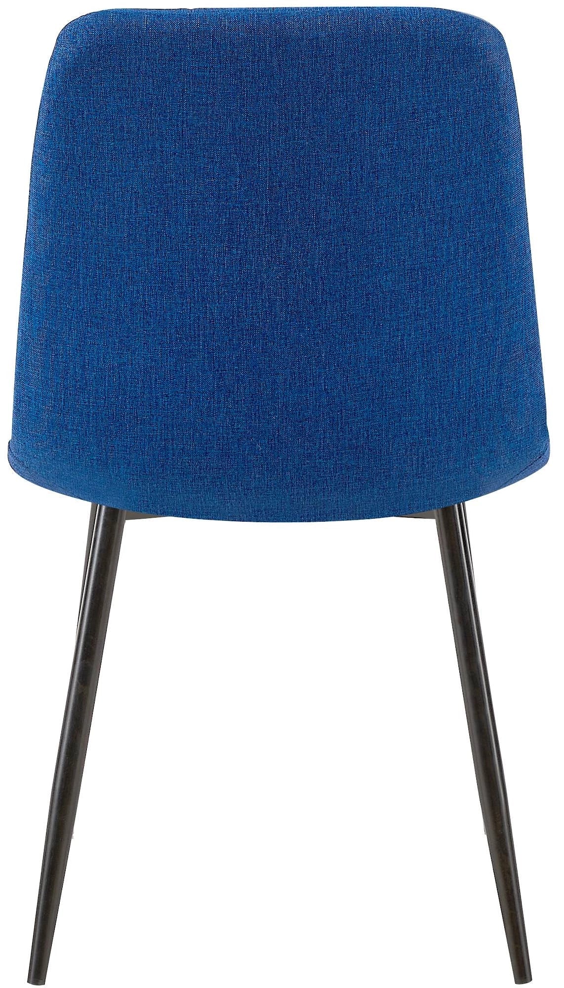 In And OutdoorMatch Eetkamerstoelen Madeline - Blauw - Set van 4 - Stof - Hoge kwaliteit bekleding - Decoratieve eetkamerstoel - Stabiel metalen frame Eetkamerstoel