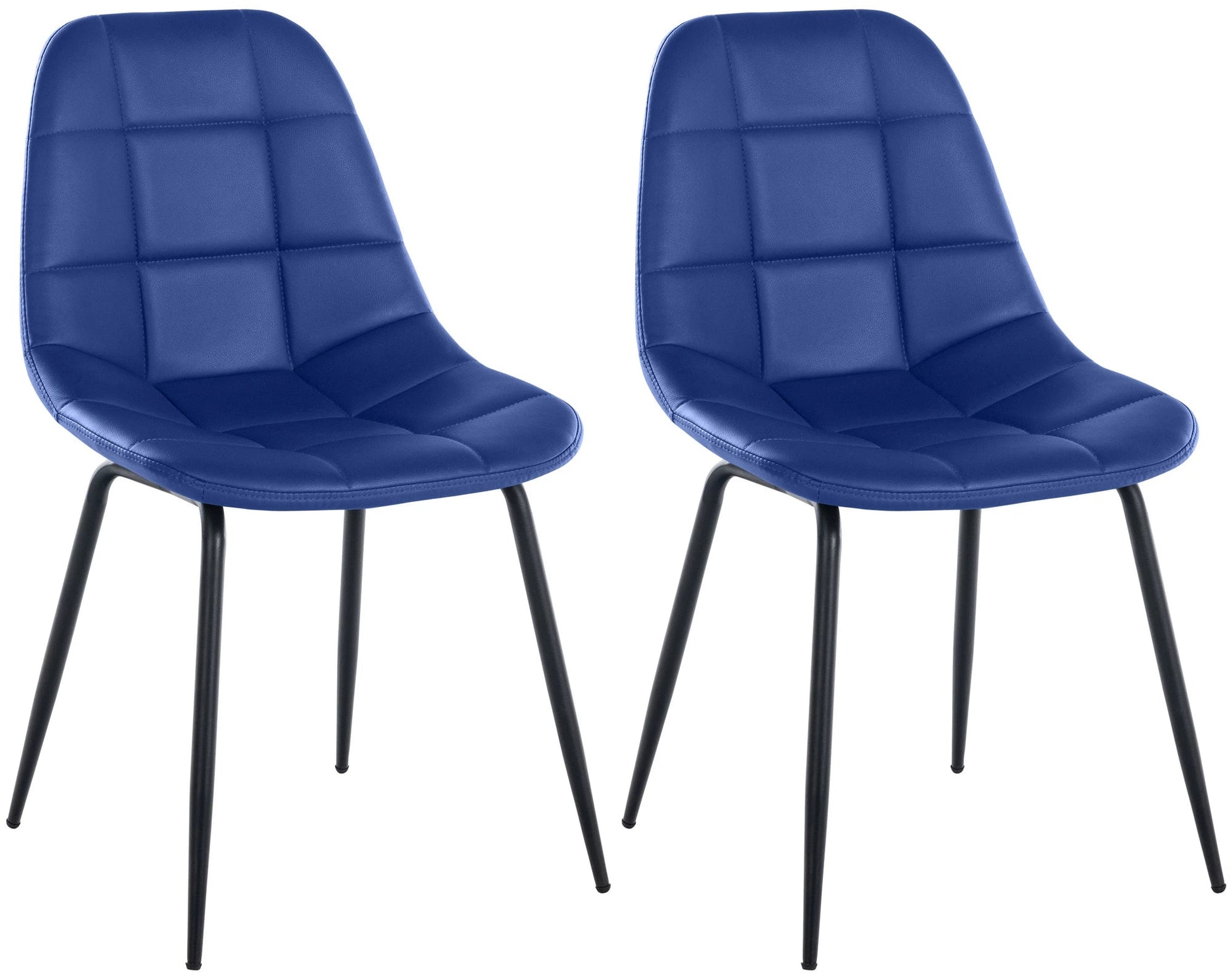 In And OutdoorMatch Eetkamerstoelen Melvyn - Blauw - Set van 2 - Kunstleer - Hoogwaardige bekleding - Luxe eetkamerstoel - Stijlvolle uitstraling Eetkamerstoel