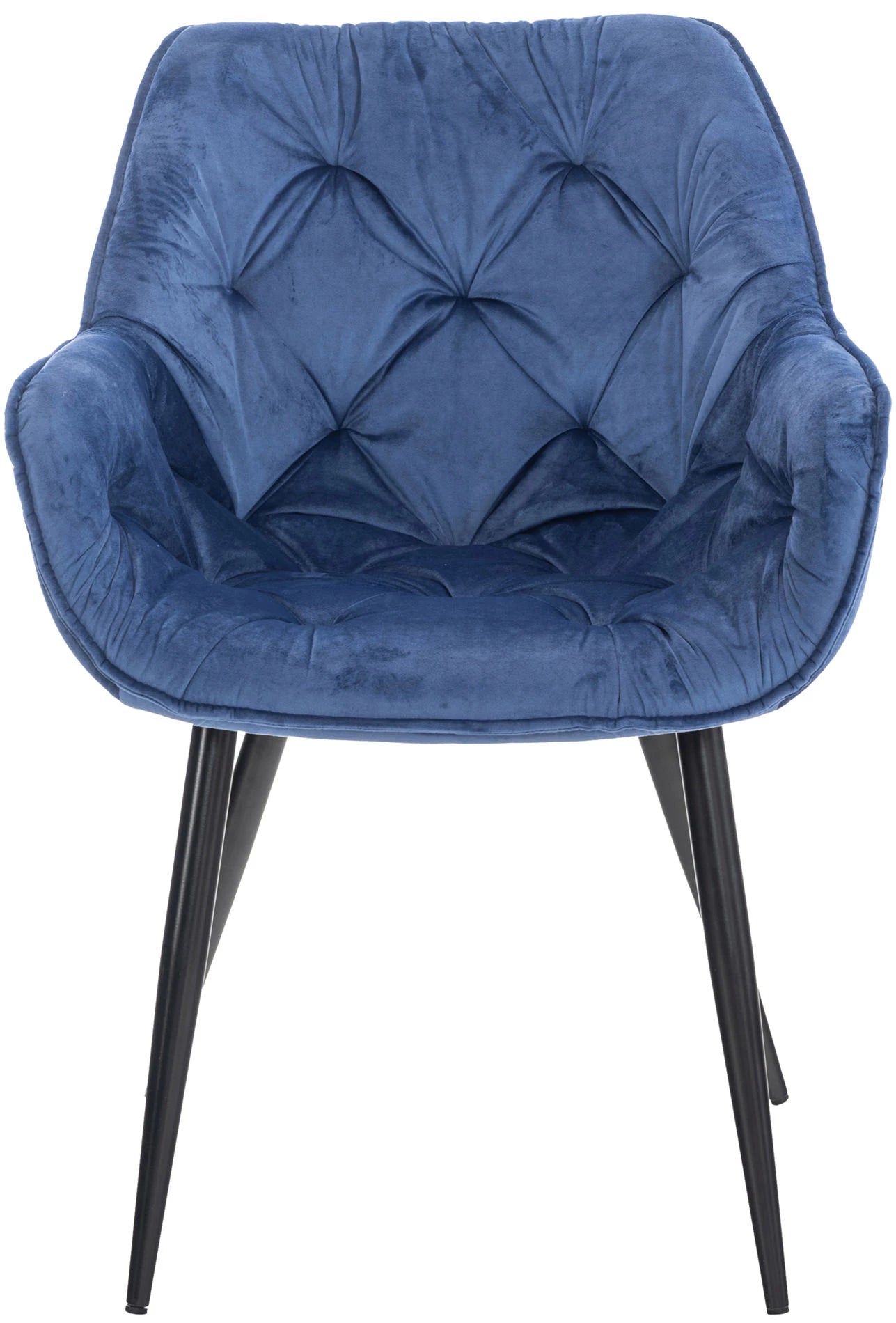 In And OutdoorMatch Eetkamerstoelen Meredith - Blauw - Set van 2 - Fluweel - Hoogwaardige bekleding - Luxe eetkamerstoel - Stijlvolle uitstraling Eetkamerstoel