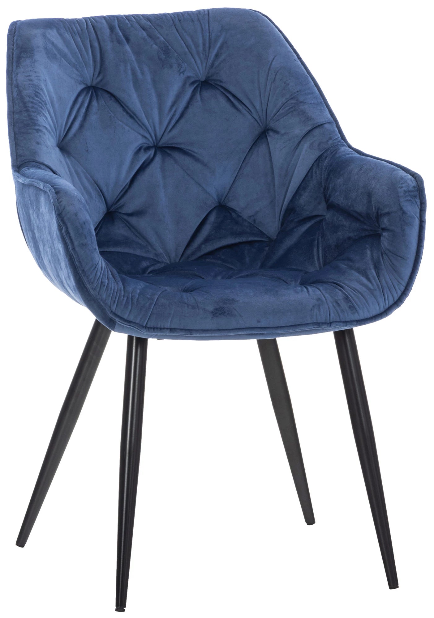 In And OutdoorMatch Eetkamerstoelen Meredith - Blauw - Set van 2 - Fluweel - Hoogwaardige bekleding - Luxe eetkamerstoel - Stijlvolle uitstraling Eetkamerstoel