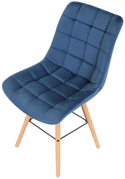 In And OutdoorMatch Eetkamerstoelen Netta - Blauw - Set van 2 - Fluweel - Hoogwaardige bekleding - Stijlvolle eetkamerstoelen - Luxe uitstraling Eetkamerstoel