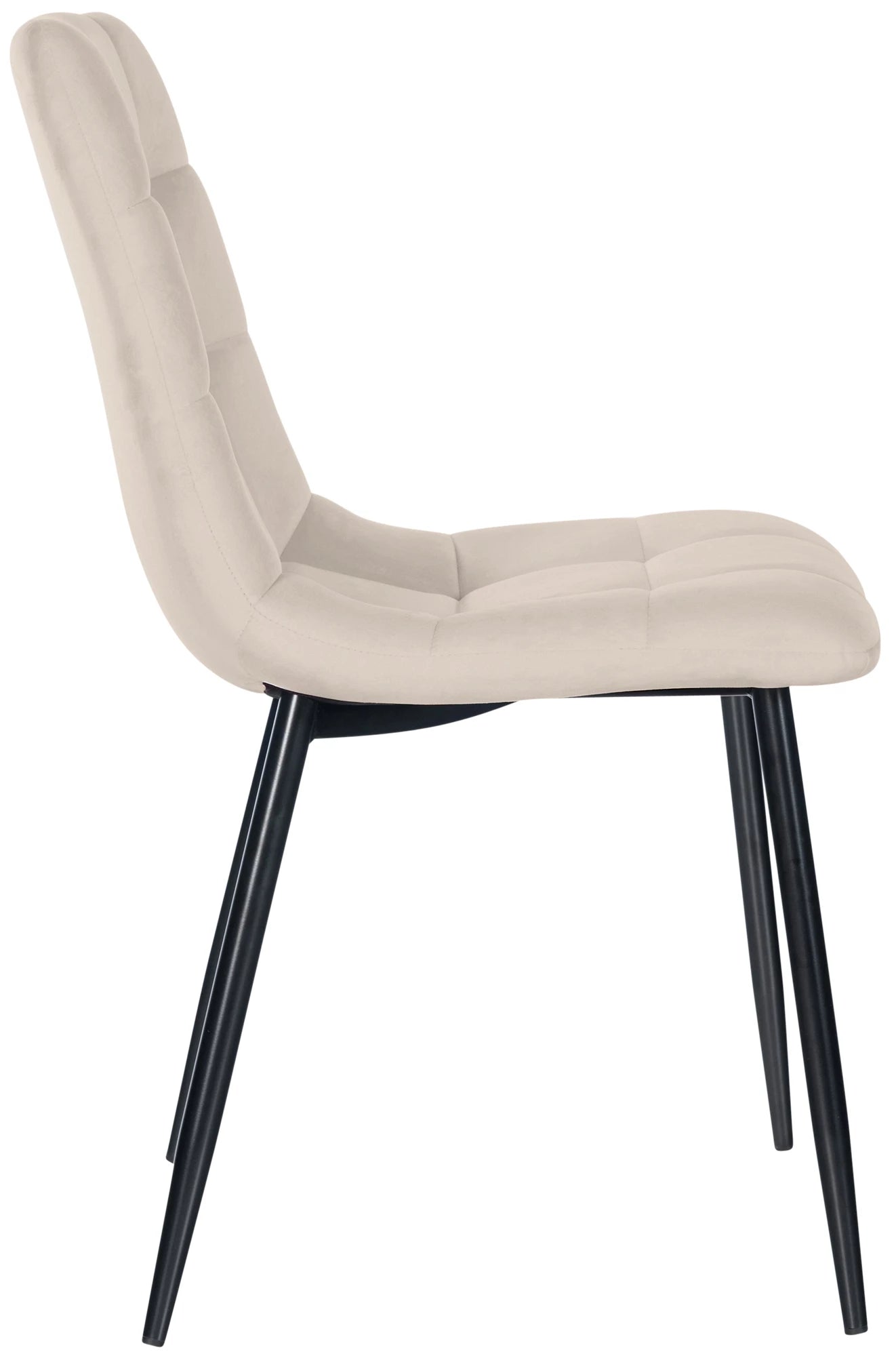 In And OutdoorMatch Eetkamerstoelen Nevil - Crème - Set van 4 - Fluweel - Hoogwaardige bekleding - Stijlvolle eetkamerstoelen - Luxe uitstraling Eetkamerstoel