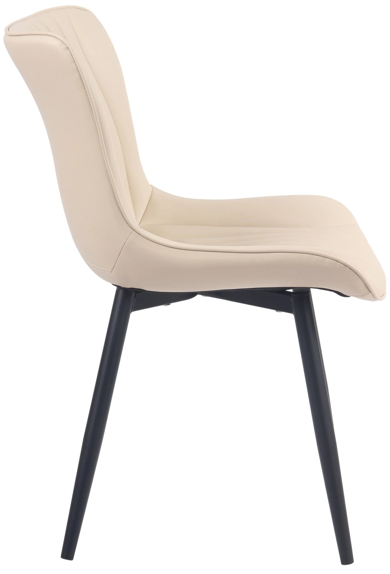 In And OutdoorMatch Eetkamerstoelen Salena - Crème - Set van 2 - Kunstleer - Hoogwaardige bekleding - Stijlvolle eetkamerstoelen - Luxe uitstraling Eetkamerstoel