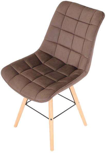 In And OutdoorMatch Eetkamerstoelen Sasha - Bruin - Set van 2 - Fluweel - Hoogwaardige bekleding - Stijlvolle eetkamerstoelen - Luxe uitstraling Eetkamerstoel