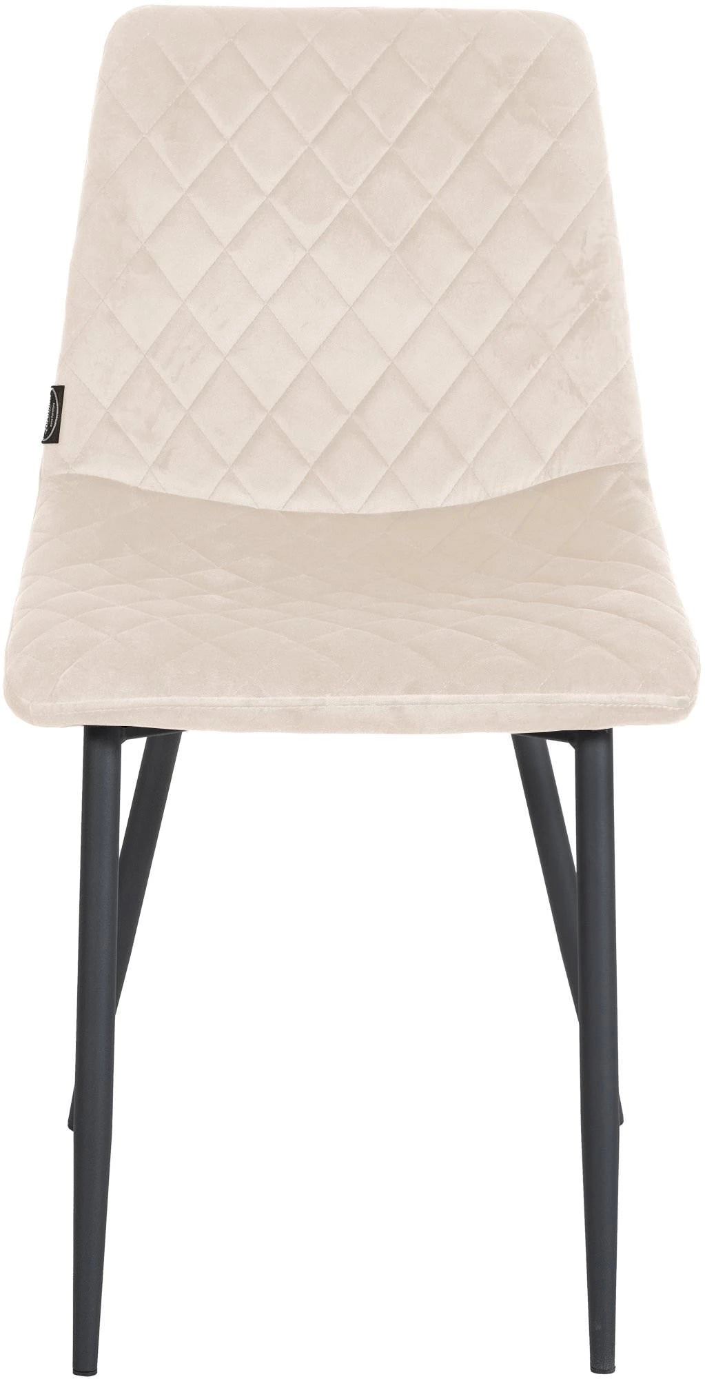 In And OutdoorMatch Eetkamerstoelen Sera - Crème - Set van 4 - Fluweel - Hoogwaardige bekleding - Luxe eetkamerstoelen - Stijlvolle uitstraling Eetkamerstoel