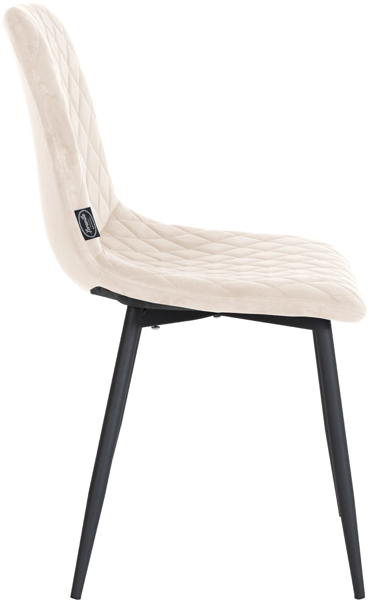 In And OutdoorMatch Eetkamerstoelen Sera - Crème - Set van 4 - Fluweel - Hoogwaardige bekleding - Luxe eetkamerstoelen - Stijlvolle uitstraling Eetkamerstoel