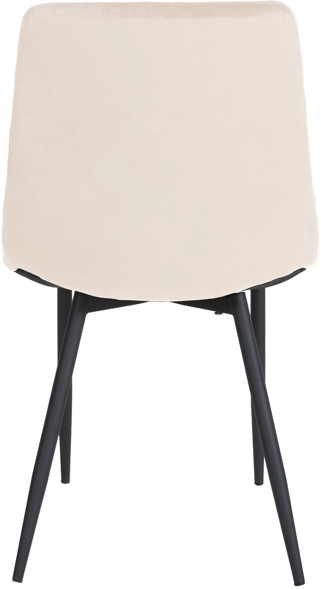 In And OutdoorMatch Eetkamerstoelen Sera - Crème - Set van 4 - Fluweel - Hoogwaardige bekleding - Luxe eetkamerstoelen - Stijlvolle uitstraling Eetkamerstoel