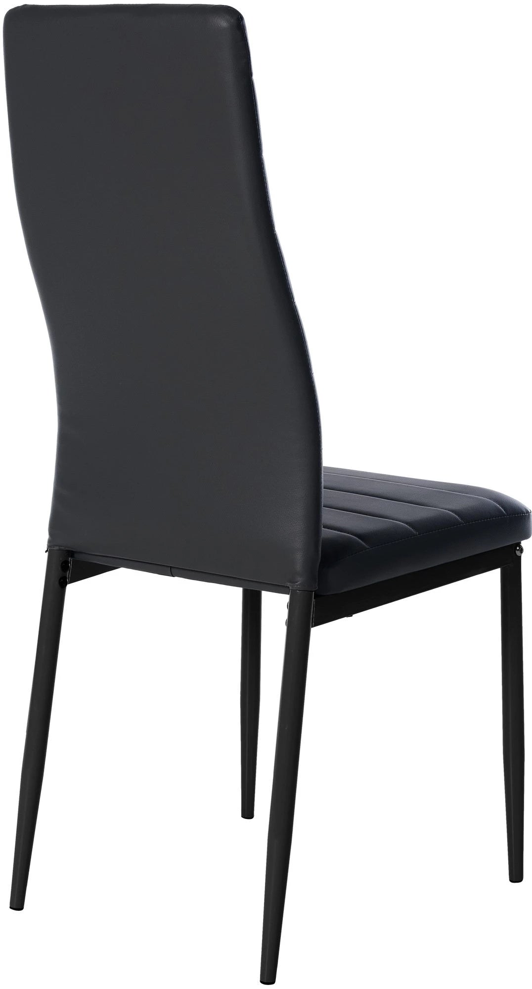 In And OutdoorMatch Eetkamerstoelen Wiley - Zwart - Set van 4 - Kunstleer - Hoogwaardige bekleding - Luxe eetkamerstoelen - Stijlvolle uitstraling Eetkamerstoel