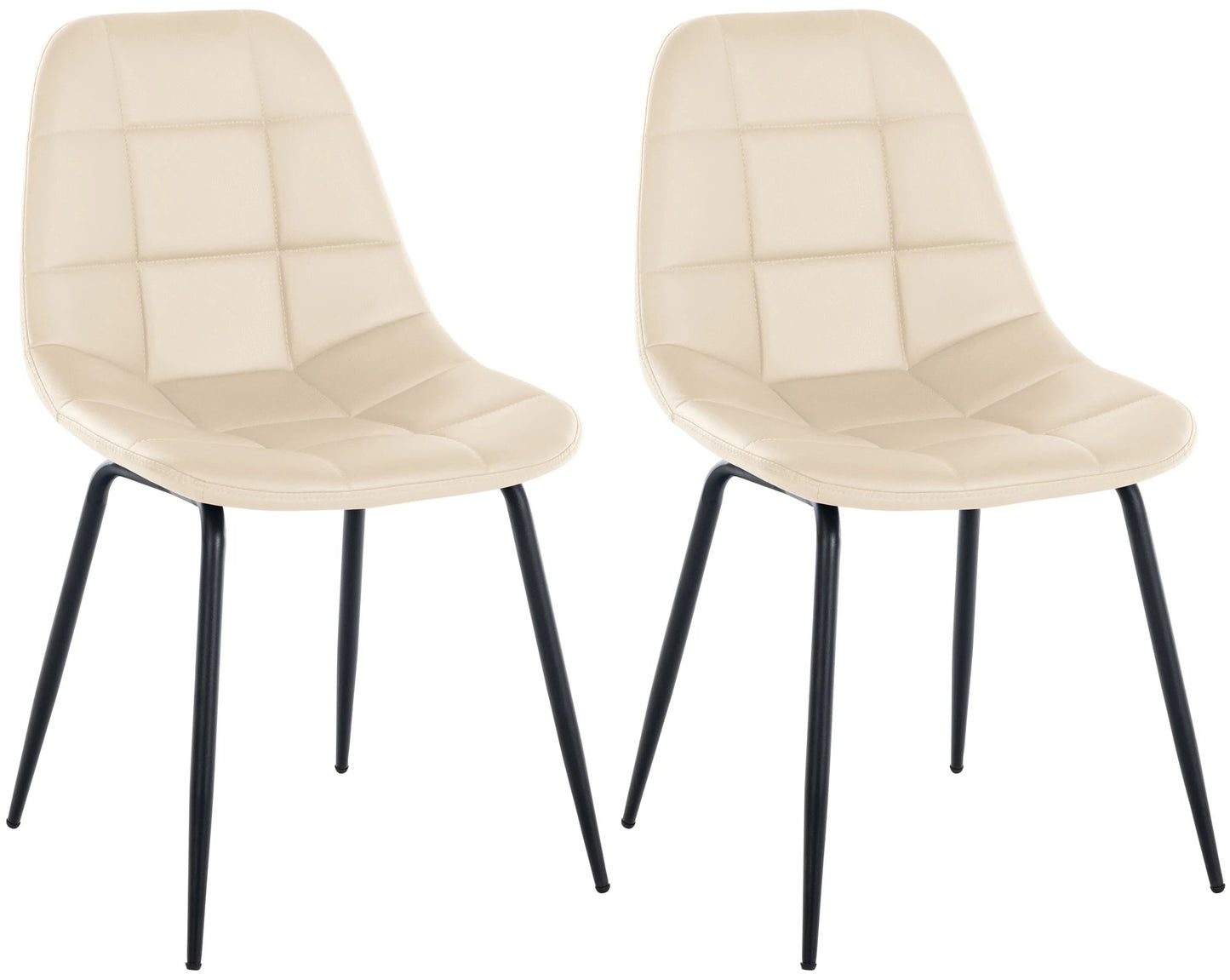 In And OutdoorMatch Eetkamerstoelen Wright - Crème - Set van 2 - Kunstleer - Hoogwaardige bekleding - Luxe eetkamerstoel - Stijlvolle uitstraling Eetkamerstoel