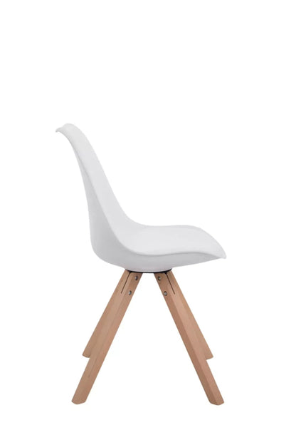 In And OutdoorMatch Eetkamerstoelen modern Toulouse - Wit - Zithoogte 48cm - Kuipstoel - Woonkamerstoelen - Bezoekersstoel - Keukenstoelen - Set van 4 Eetkamerstoel