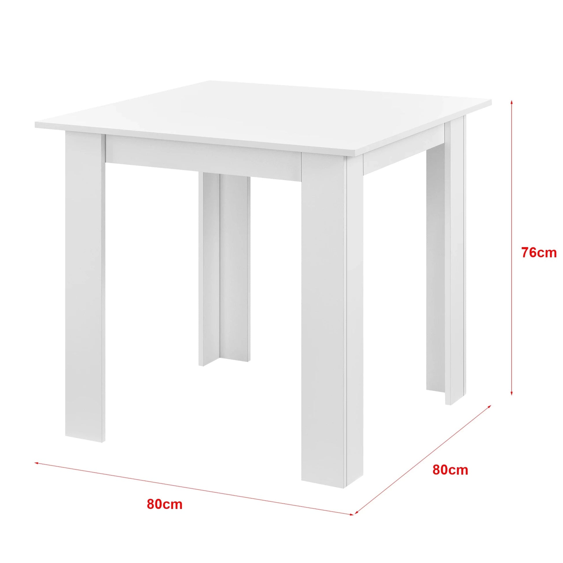 In And OutdoorMatch Eettafel Arvilla - Vierkant - 80x80x76 cm - Wit - Modern Design Eettafel/ Eetkamertafel