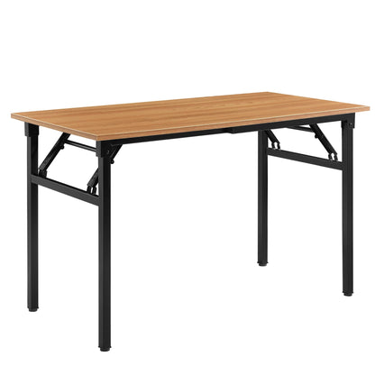 In And OutdoorMatch Eettafel Damon - Bureau - 120x60x75 - 76,4 cm - Opvouwbaar - Verstelbaar - Beuken en Zwart - Modern Design Eettafel/ Eetkamertafel