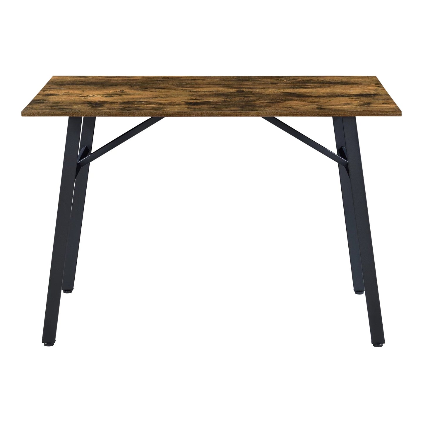 In And OutdoorMatch Eettafel Herminio - 110x74,5x70 cm - Houtkleur Donker en Zwart - MDF en Ijzer - Stijlvolle uitstraling Eettafel/ Eetkamertafel