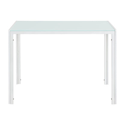 In And OutdoorMatch Eettafel Jackson - Gehard Glas - 8 mm - 105x60x75 cm - Wit - Luxe Look Eettafel/ Eetkamertafel