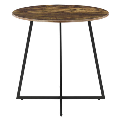 In And OutdoorMatch Eettafel Lauryn - Rond - 78x80 cm - Zwart en Houtkleurig - MDF en Staal - Modern Design Eettafel/ Eetkamertafel