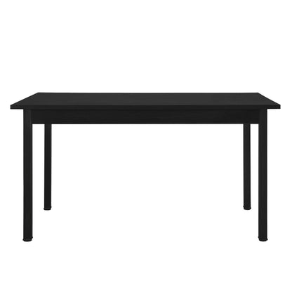 In And OutdoorMatch Eettafel London - 140x60x75 cm voor 6 stoelen zwart Eettafel/ Eetkamertafel