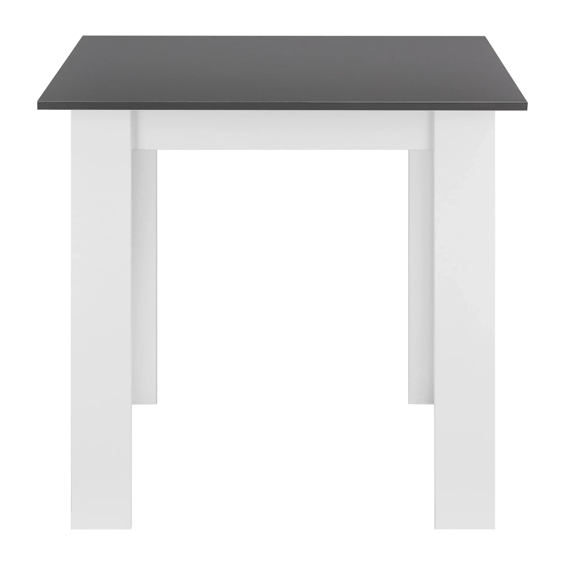 In And OutdoorMatch Eettafel Maribel - Vierkant - 80x80x76 cm - Donkergrijs en Wit - Modern Design Eettafel/ Eetkamertafel