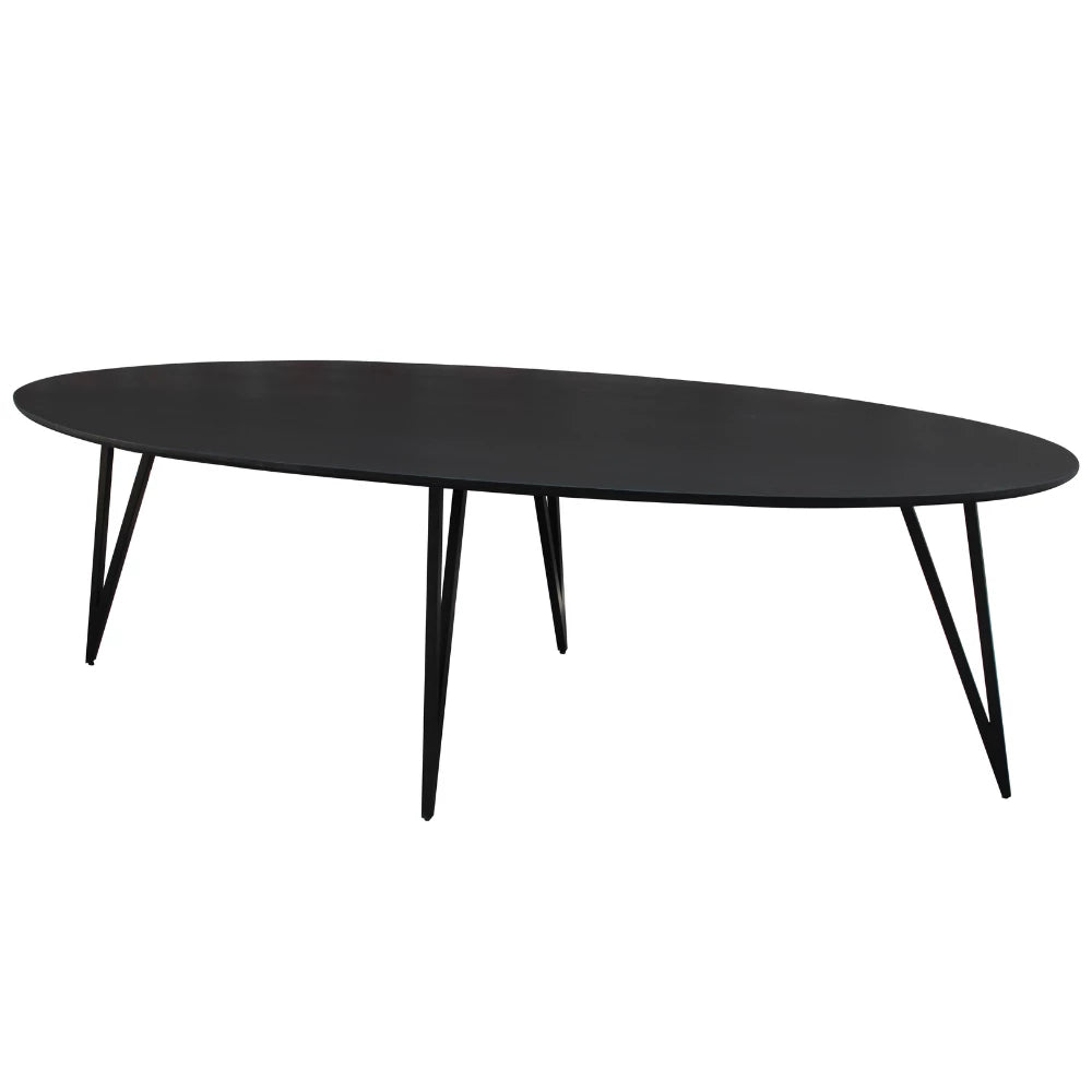 In And OutdoorMatch Eettafel Nero - 250x110x76cm - Ovaal - Modern - Eetkamertafel Eettafel/ Eetkamertafel