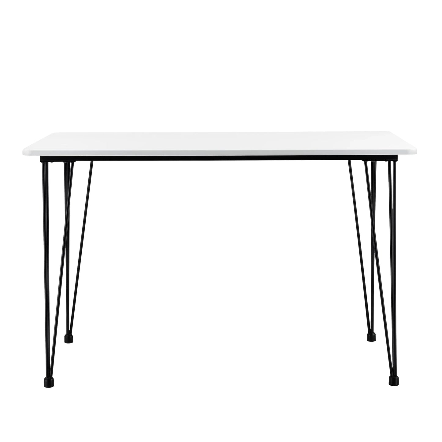 In And OutdoorMatch Eettafel Veinno - 120x70x75 cm - MDF en Staal - Wit - Elegante en Minimalistische Tafel Eettafel/ Eetkamertafel