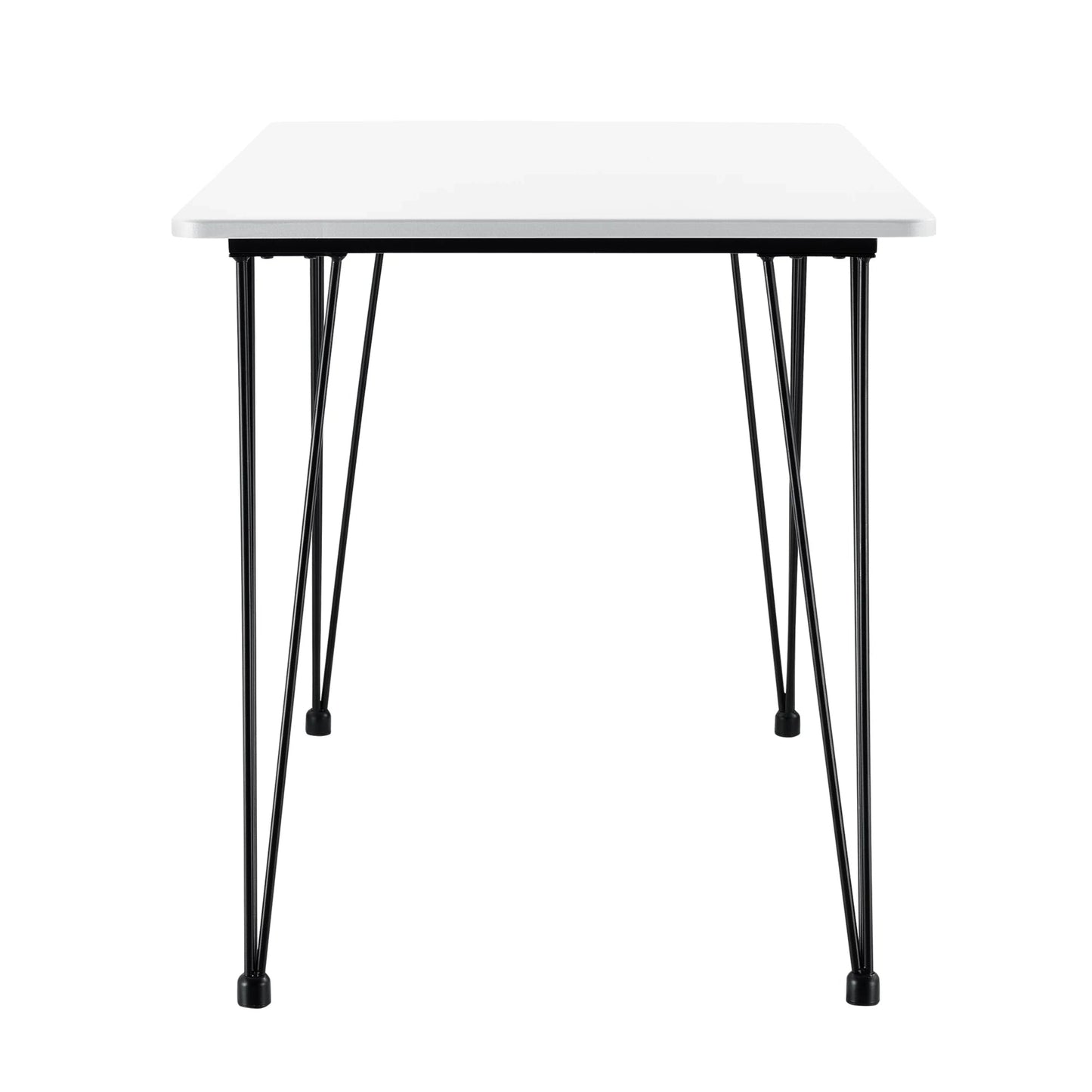 In And OutdoorMatch Eettafel Veinno - 120x70x75 cm - MDF en Staal - Wit - Elegante en Minimalistische Tafel Eettafel/ Eetkamertafel