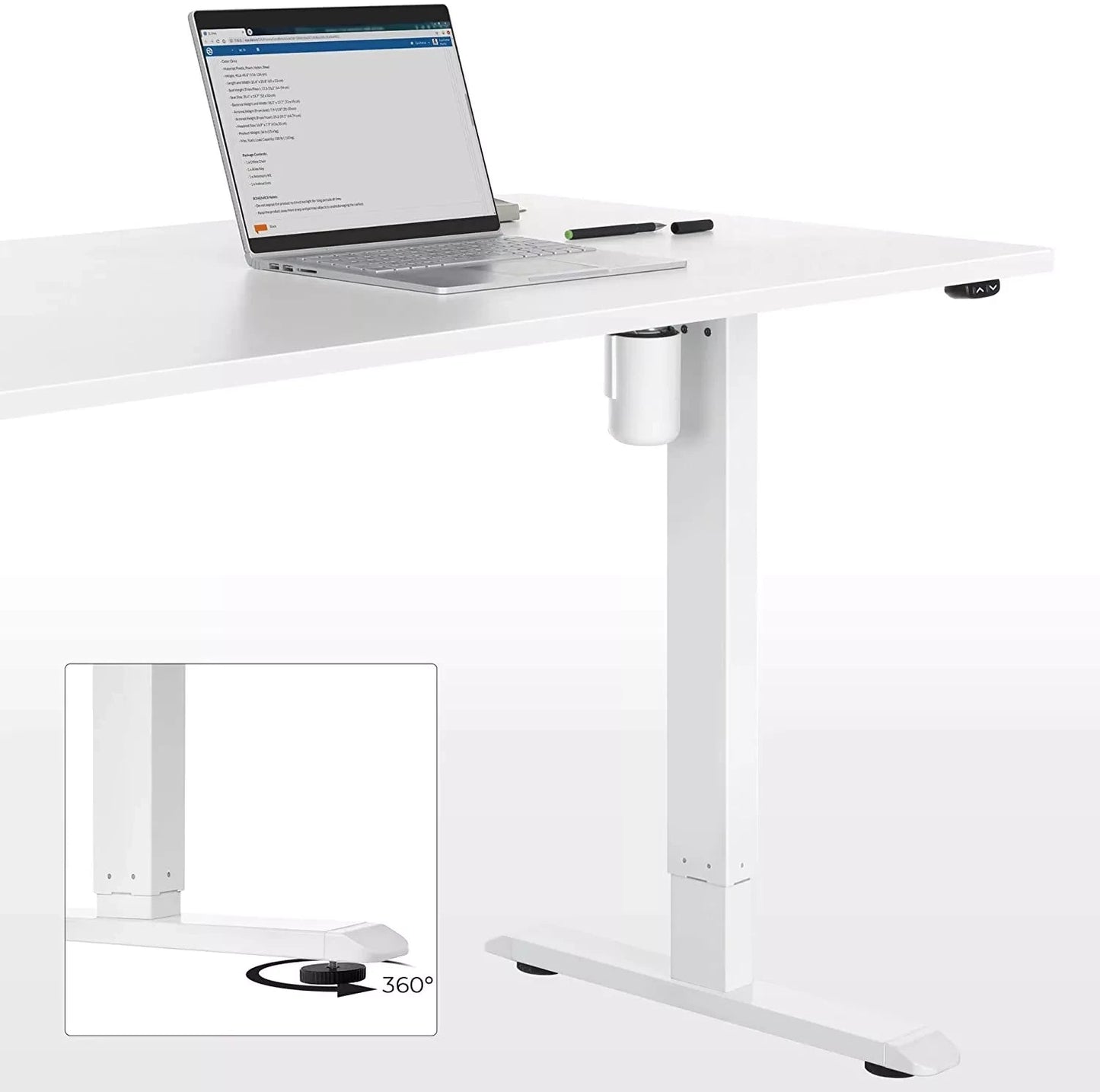 In And OutdoorMatch Elektrisch zit-sta bureau Liss - Hoogte verstelbaar 73-114cm - Industrieel - 100kg draagvermogen - 70x140cm Desk