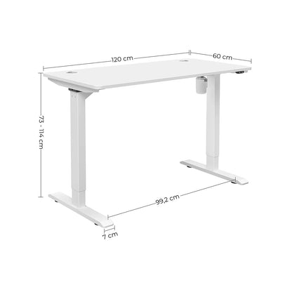 In And OutdoorMatch Elektrisch zit-sta bureau Liss - Hoogte verstelbaar 73-114cm - Industrieel - 100kg draagvermogen - 70x140cm Desk