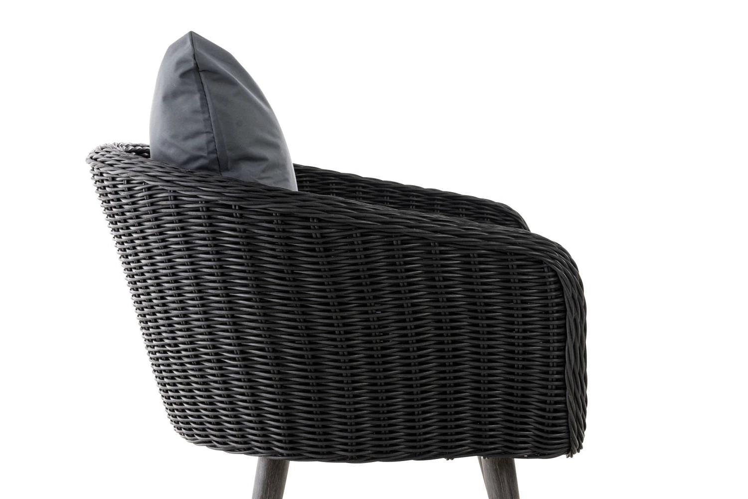 In And OutdoorMatch Fauteuil Carly - Donkergrijs - 40 cm - Weerbestendig - Polyrattan en aluminium - Scandinavische stijl - Hoogwaardige bekleding - Voor binnen en buiten Garden Chair