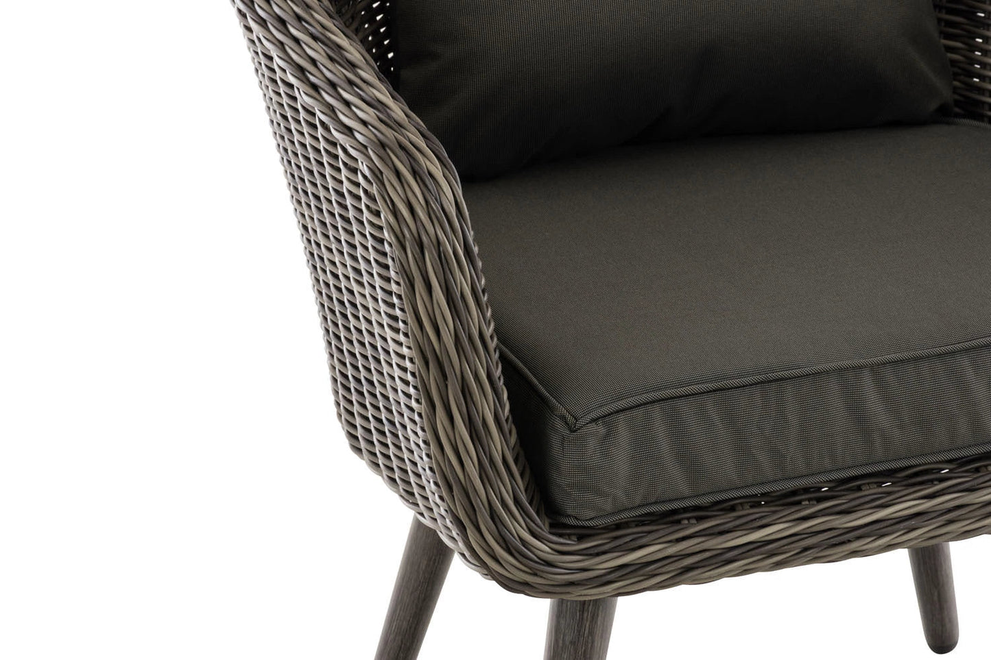 In And OutdoorMatch Fauteuil Ronnie - Donkergrijs - 40 cm - Weerbestendig - Polyrattan en aluminium - Scandinavische stijl - Hoogwaardige bekleding - Voor binnen en buiten Garden Chair