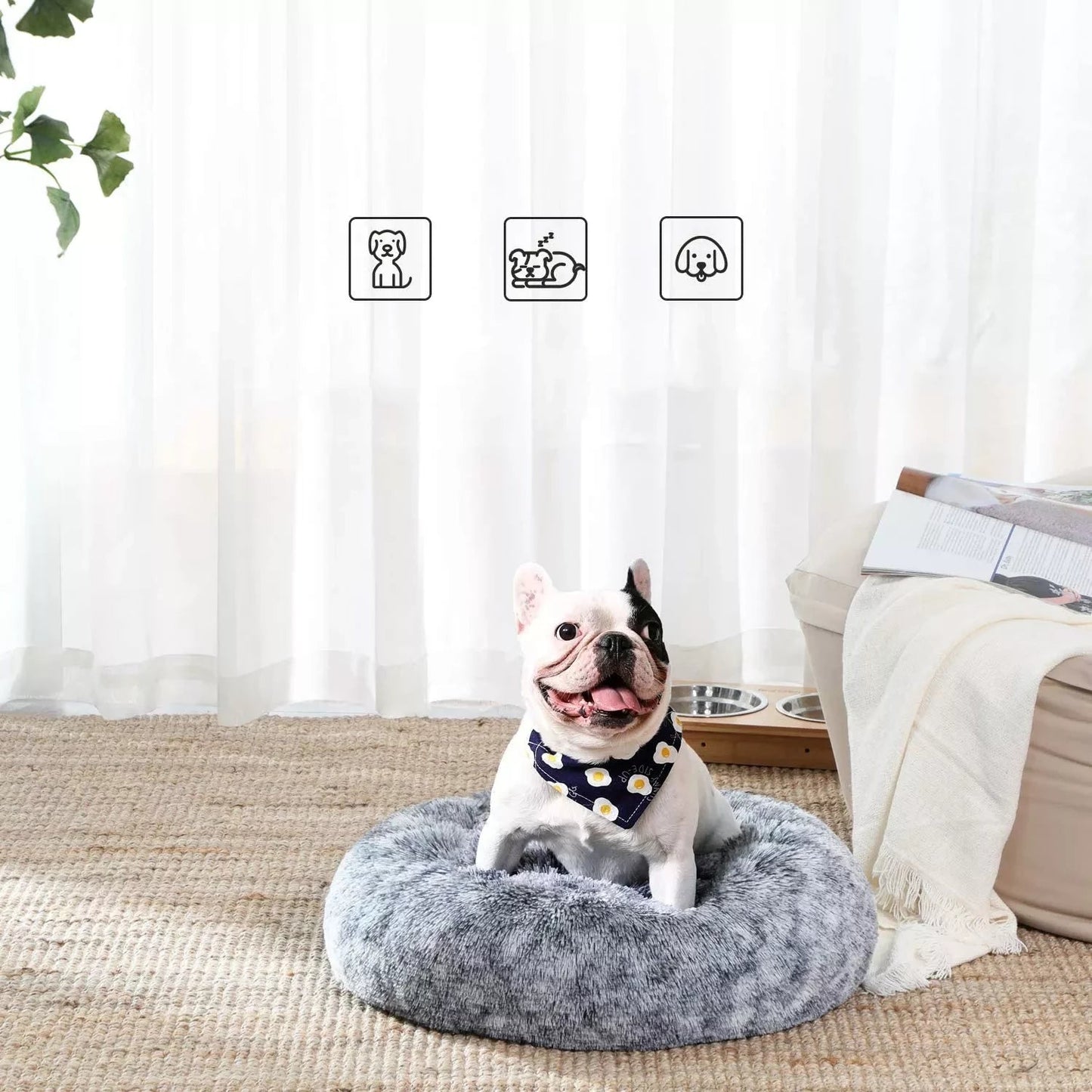 In And OutdoorMatch Fluffy hondenkussen Maximus - Hondenmand - Bankkussen - Bank - 60x60x20cm Honden bed