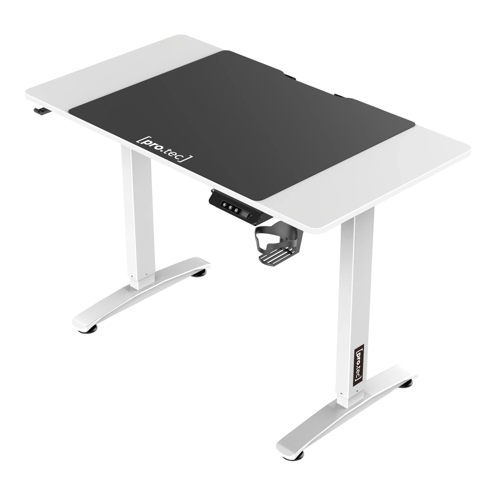 In And OutdoorMatch Game Desk Elmer - Zit Sta Bureau - Elektrisch In Hoogte Verstelbaar - Wit en Zwart - Spaanplaat en Aluminium - Modern Design Desk