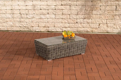 In And OutdoorMatch Glastafel Brandon - Tuintafel rotan wicker - Salontafel - 100cm Garden Table