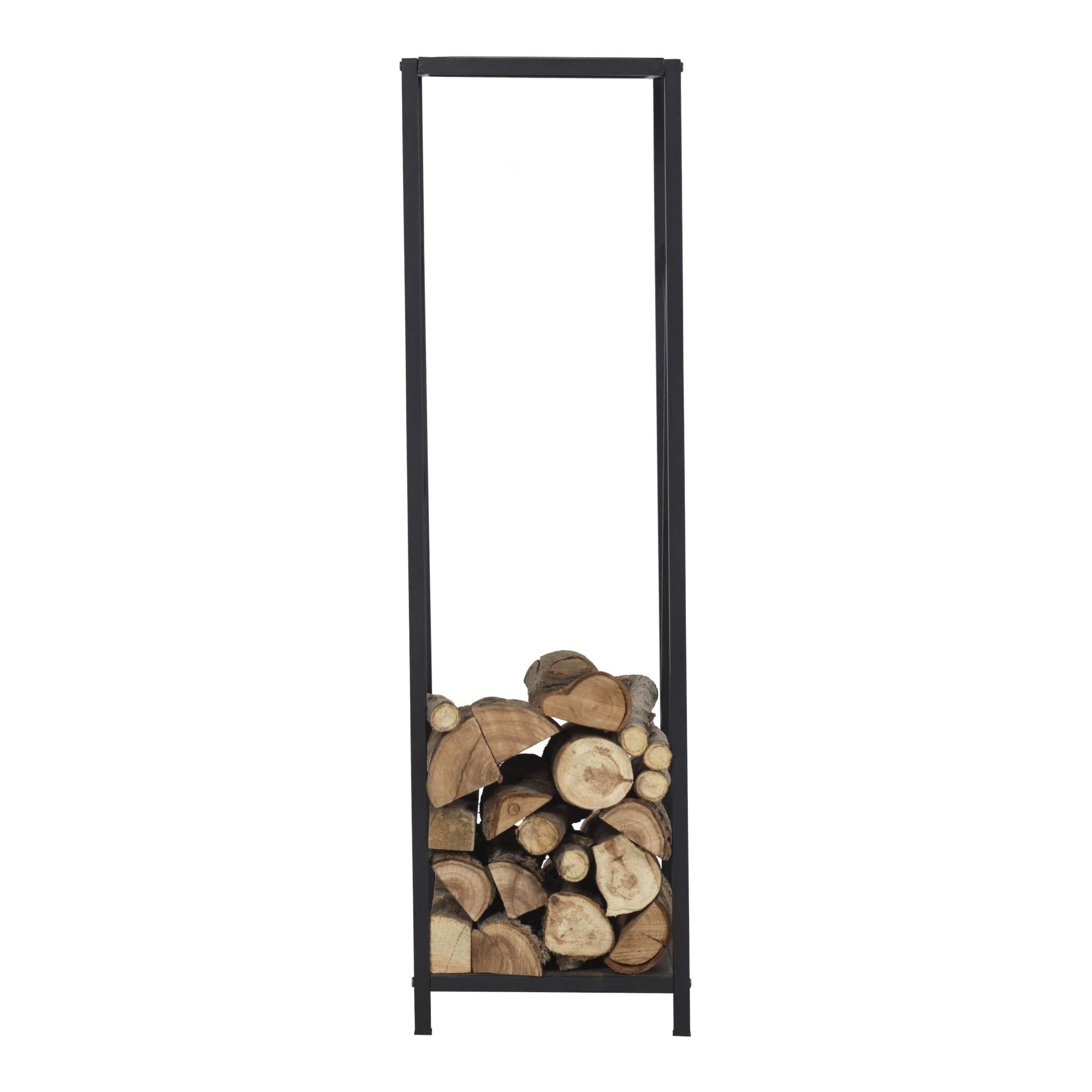 In And OutdoorMatch Haardhoutrek Jacks - Houtopslag 35x35x120 cm zwart Houtrek