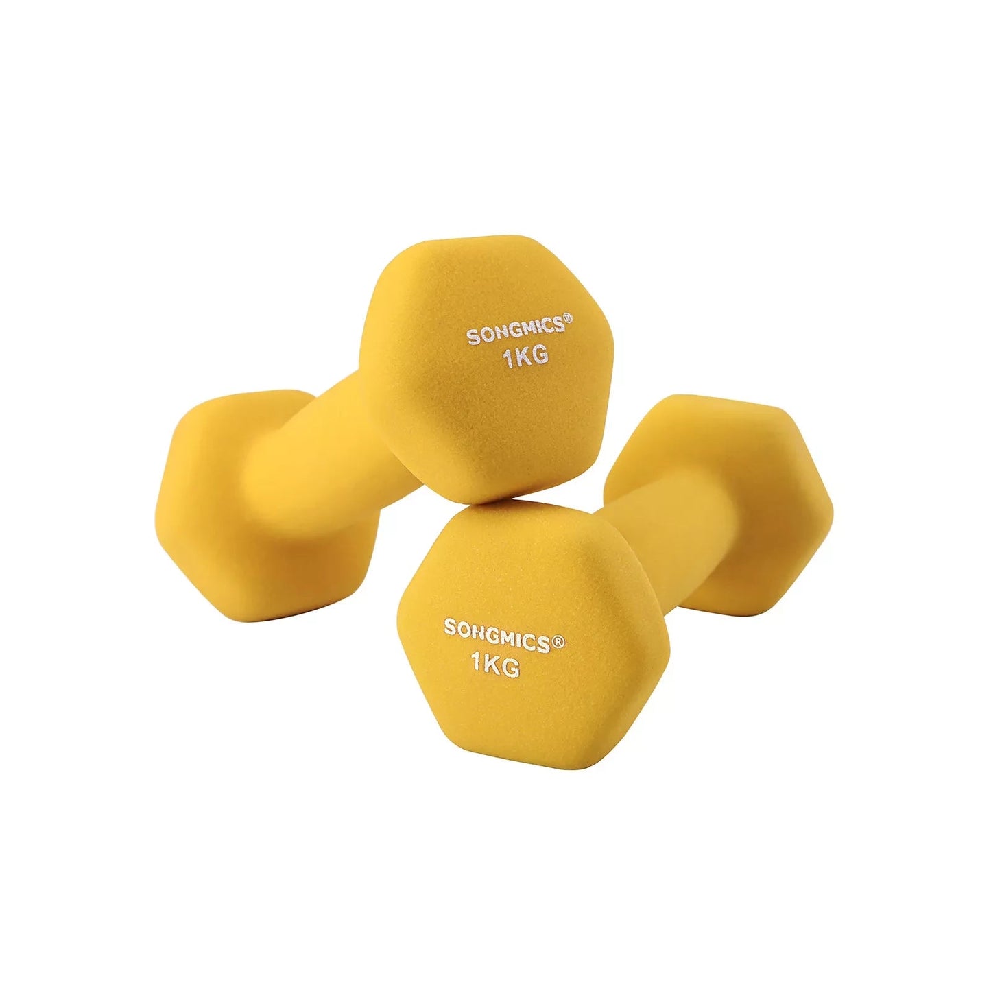 In And OutdoorMatch Halterset Geel Lenore - Halterset - Gewichten - 2x1kg Dumbell set