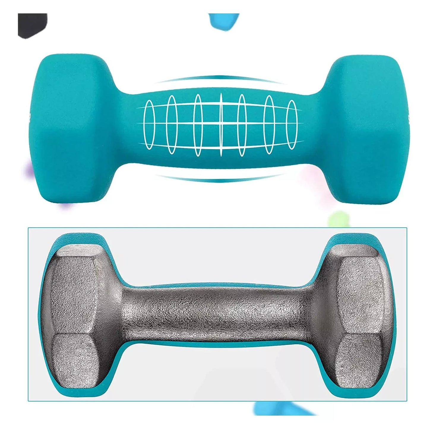 In And OutdoorMatch Halterset Reggie - Halterset voor beginners - Gewichten - 2x1kg, 2x2kg, 2x3kg Dumbell set