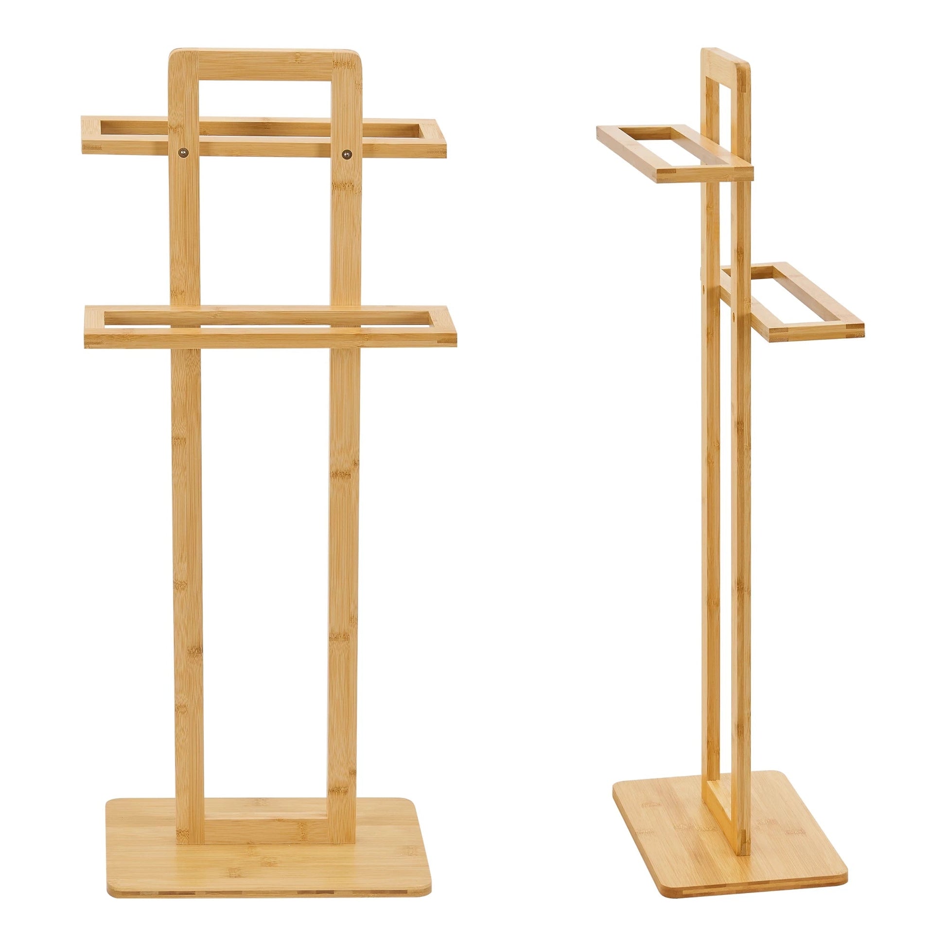 In And OutdoorMatch Handdoekrek Floki - 85x335x20 cm - Bamboe - Houtkleurig - 2 Handdoekrekken towel rack