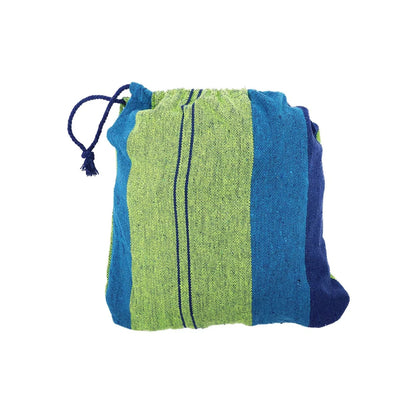 In And OutdoorMatch Hangmat Simona Savannah - Wasbaar - 210x150cm - UV-bestendig - Blauw/Groen - Tot 300kg Hangmat