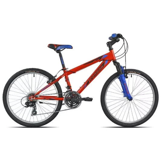 In And OutdoorMatch Herenfiets met 21 Roosevelt - Racefiets - Stadsfiets 24 inch - Framemaat 34 cm - V-brakes -Rood/blauw boy bike 16 inch