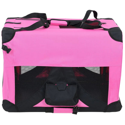 In And OutdoorMatch Hondenbank - Kattenbank - Dierenbank - Reisbank - Stof en Metaal - 49,5x34,5x35 cm - Roze Honden Bench