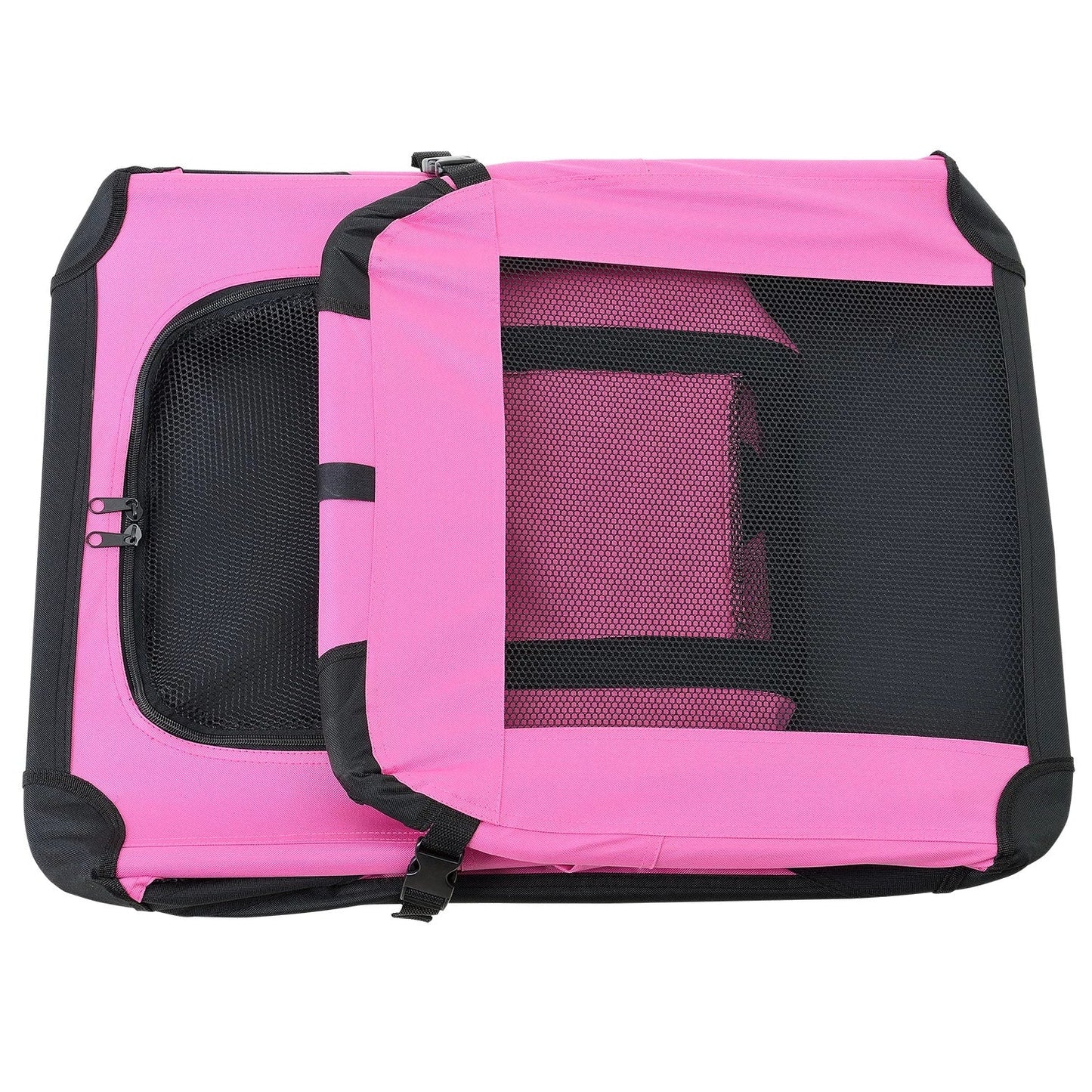 In And OutdoorMatch Hondenbank - Kattenbank - Dierenbank - Reisbank - Stof en Metaal - 49,5x34,5x35 cm - Roze Honden Bench