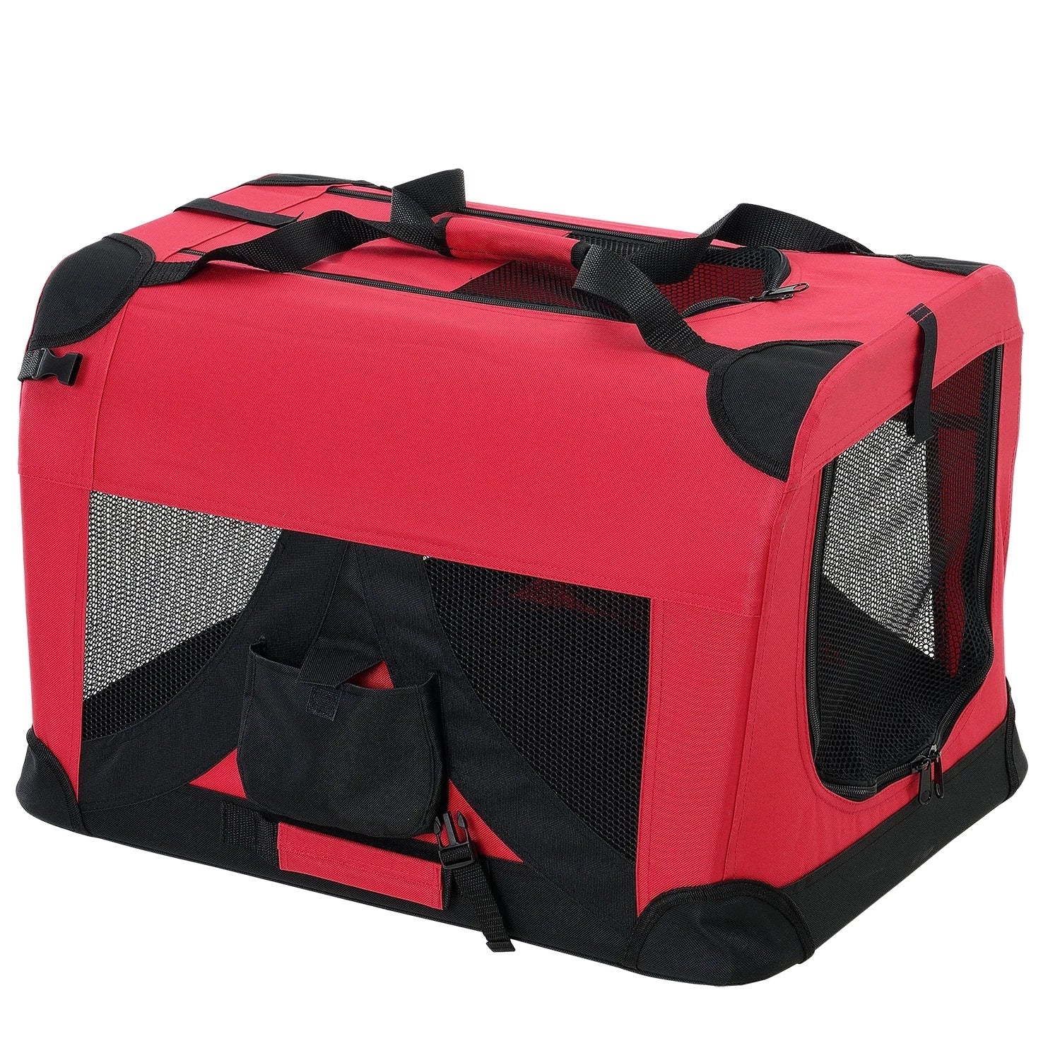 In And OutdoorMatch Hondenbank Vena - Kattenbank - Dierenbank - Reisbank - Stof en Metaal - 60x42x42 cm - Rood Honden Bench